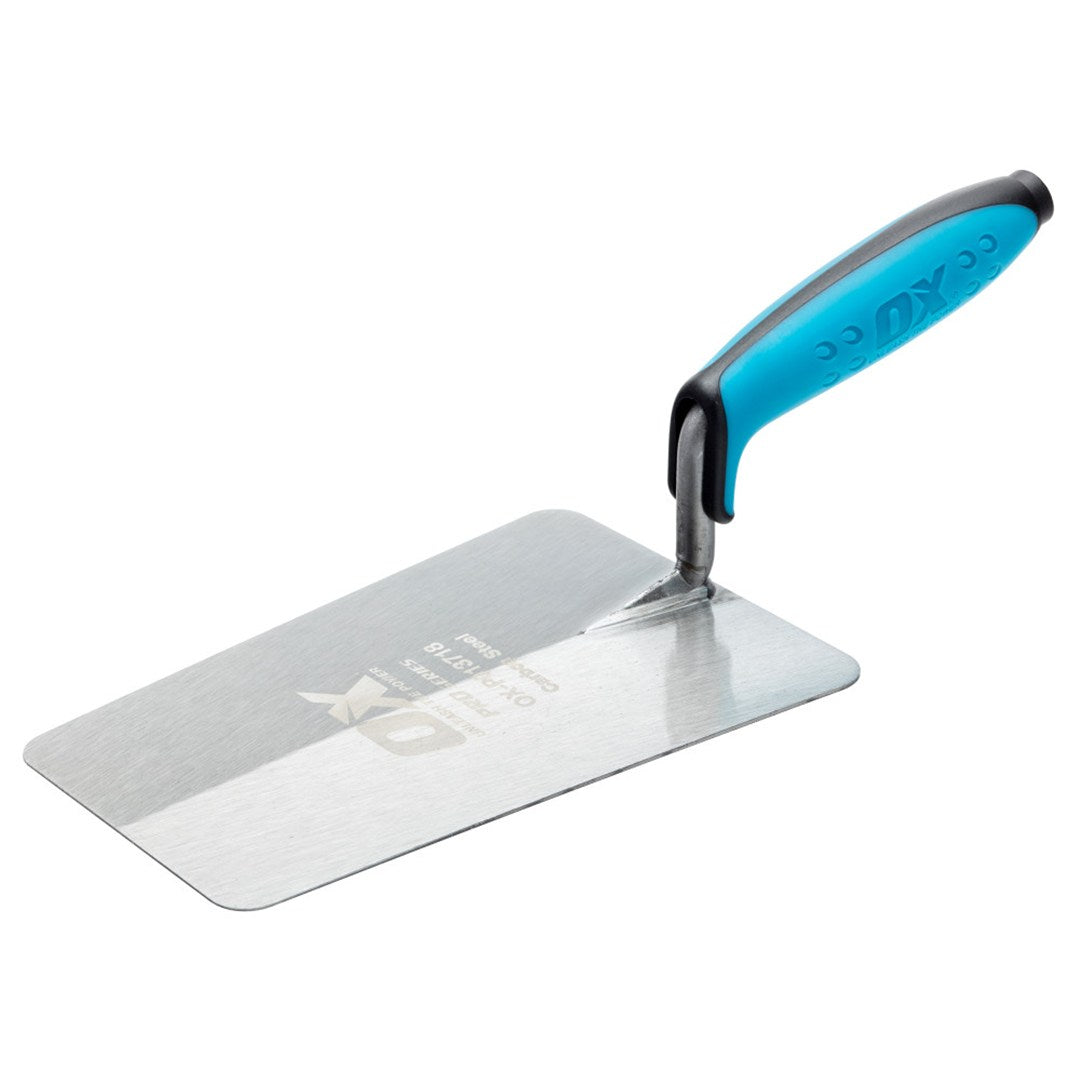 Square Front Trowel 123x93x180mm Carbon Steel Blade Duragrip Handle Pro Series