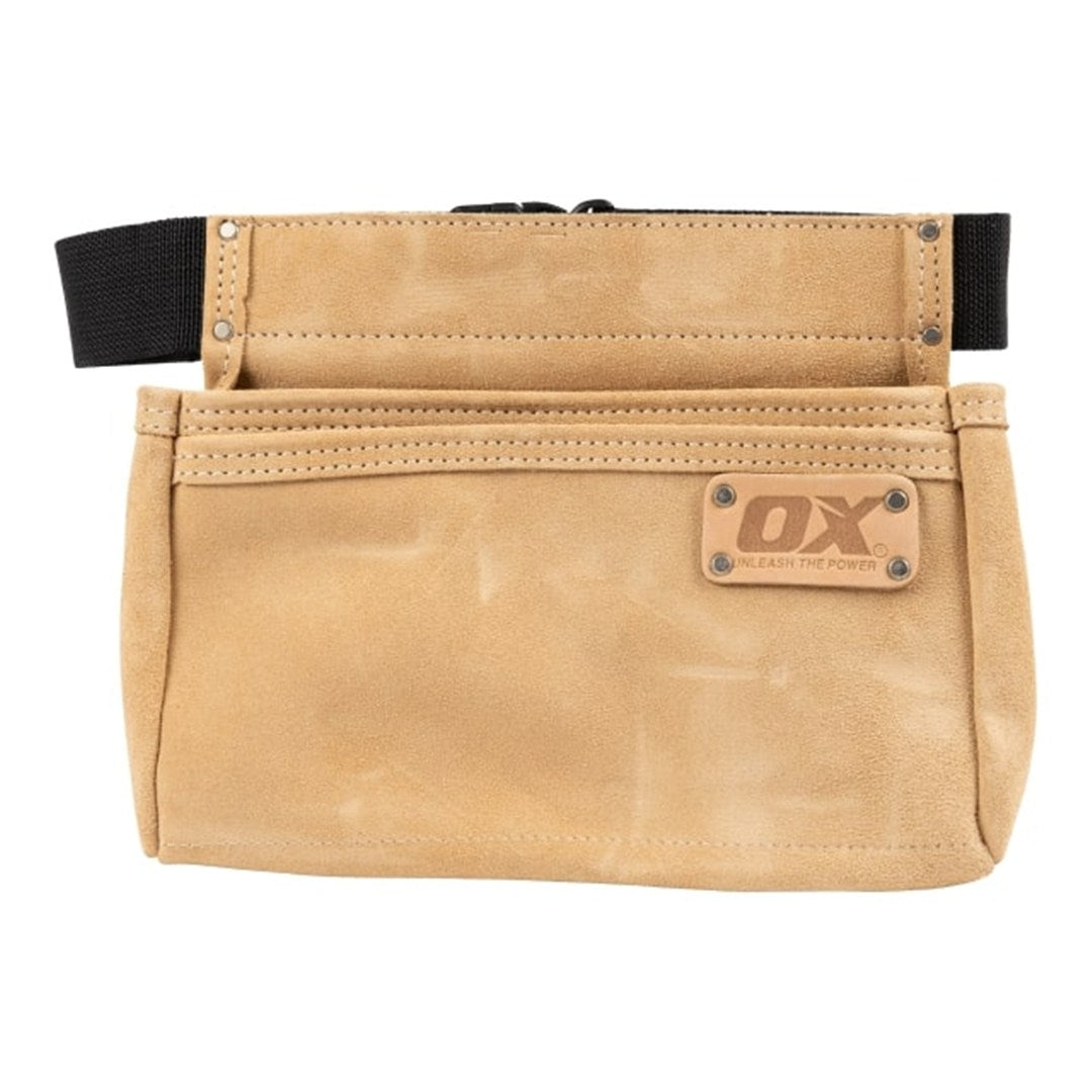 Tool Pouch With Belt Heavy Duty Suede Leather Double Pocket Trade Series