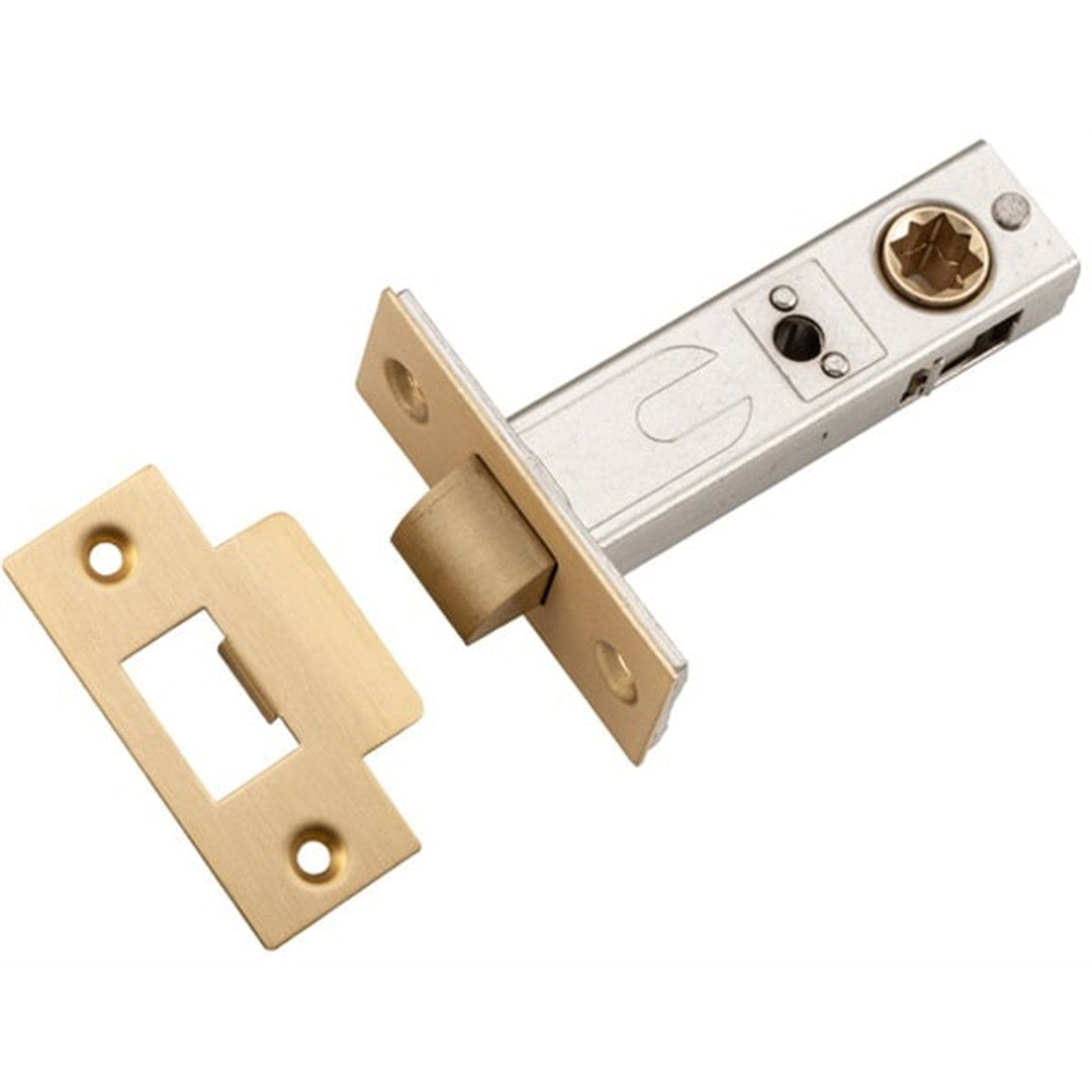 Tubular Latch Dbl Spring 60mm Backset Satin Brass