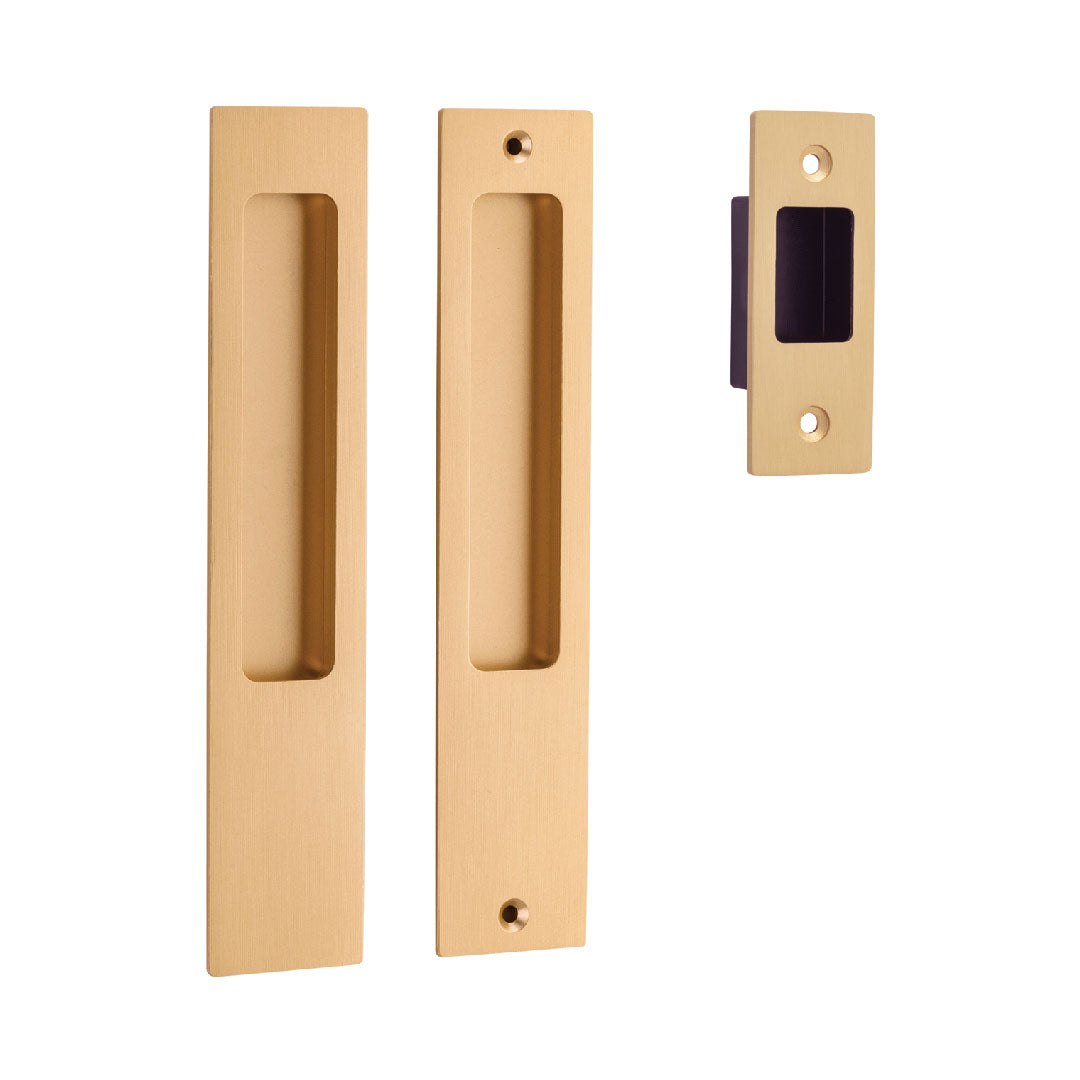 Iver Sliding Door Flush Pull Rect Passage Set 225 X 45mm