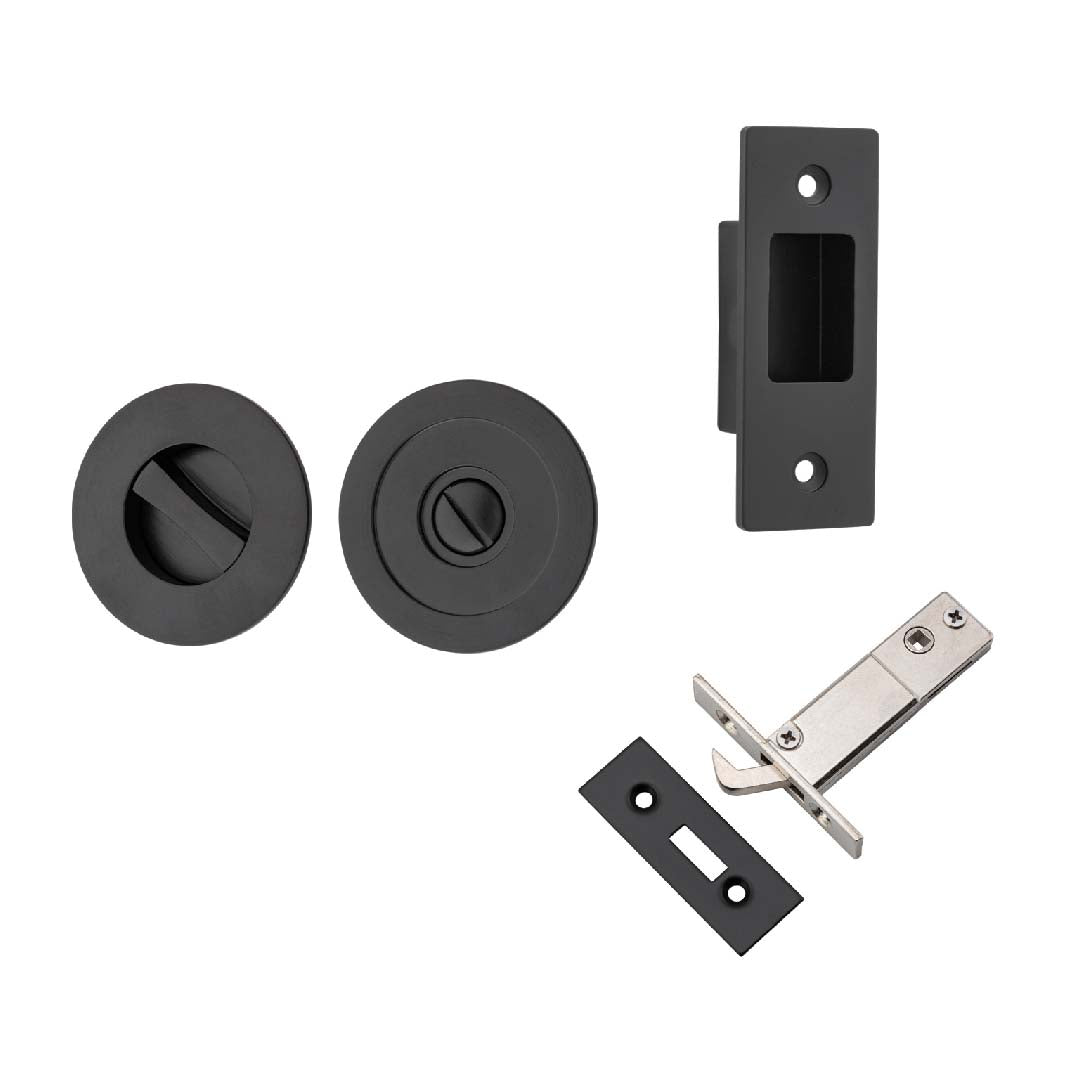 Iver Sliding Door Flush Pull Rect Privacy Kit 225 X 45mm