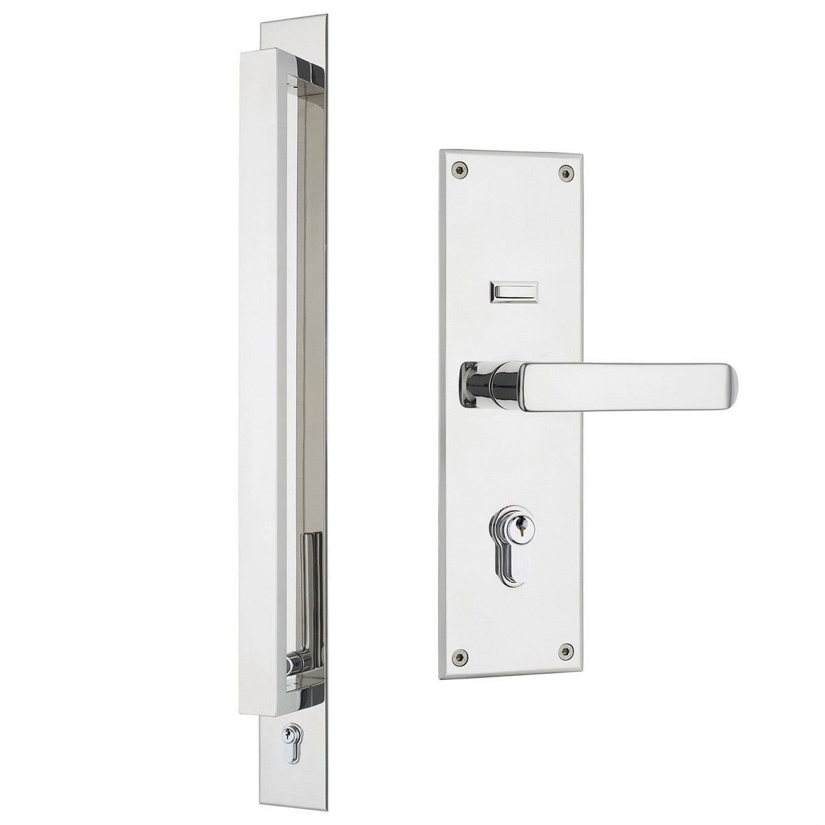 Gainsborough Trilock Omni Entrance Lever Set With 600mm Pull Handle Dbl Cylinder