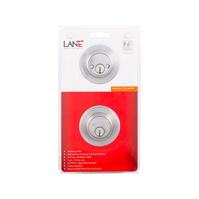 Lane Slimline Deadbolt Round Dbl Cyl