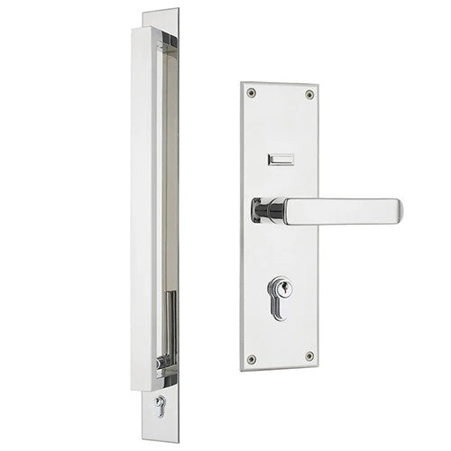 Gainsborough Trilock Omni Allure Entrance Lever Set With 600mm Pull Handle Dbl Cylinder