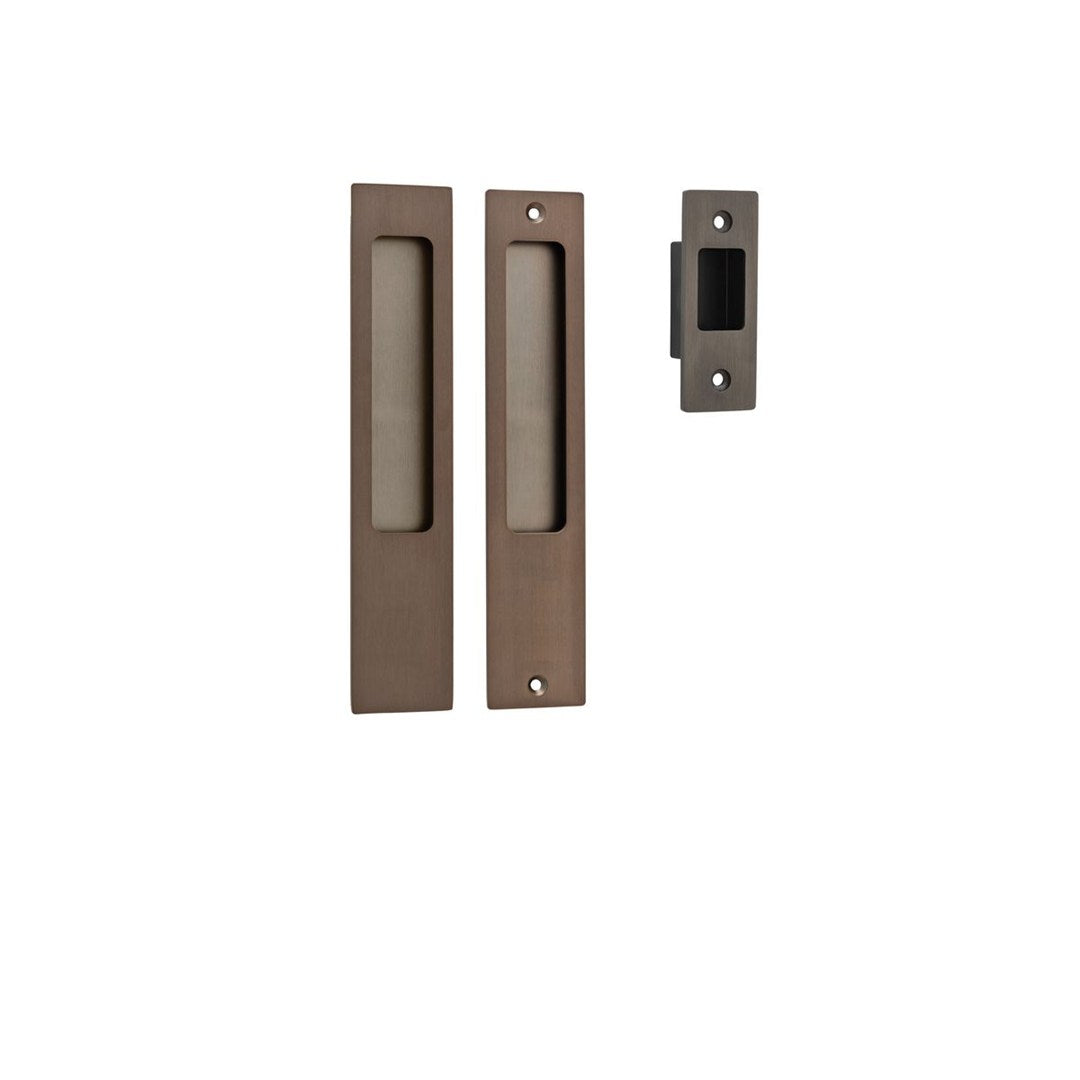 Iver Sliding Door Flush Pull Rect Passage Set 225 X 45mm