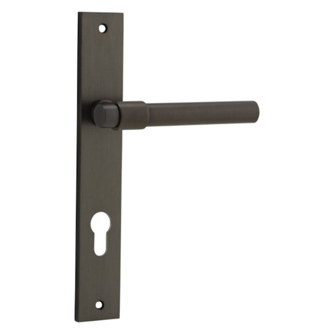 IVER HELSINKI ENTRANCE LEVER SET RECT BACKPLATE 240MM X 38MM X 44MM