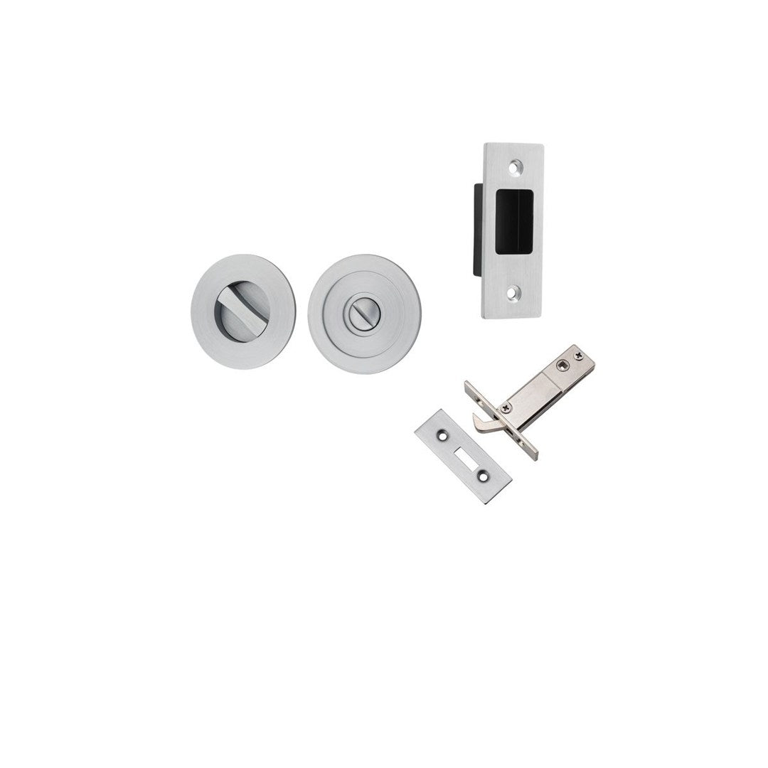 Iver Sliding Door Flush Pull Rnd Privacy Set 60mm