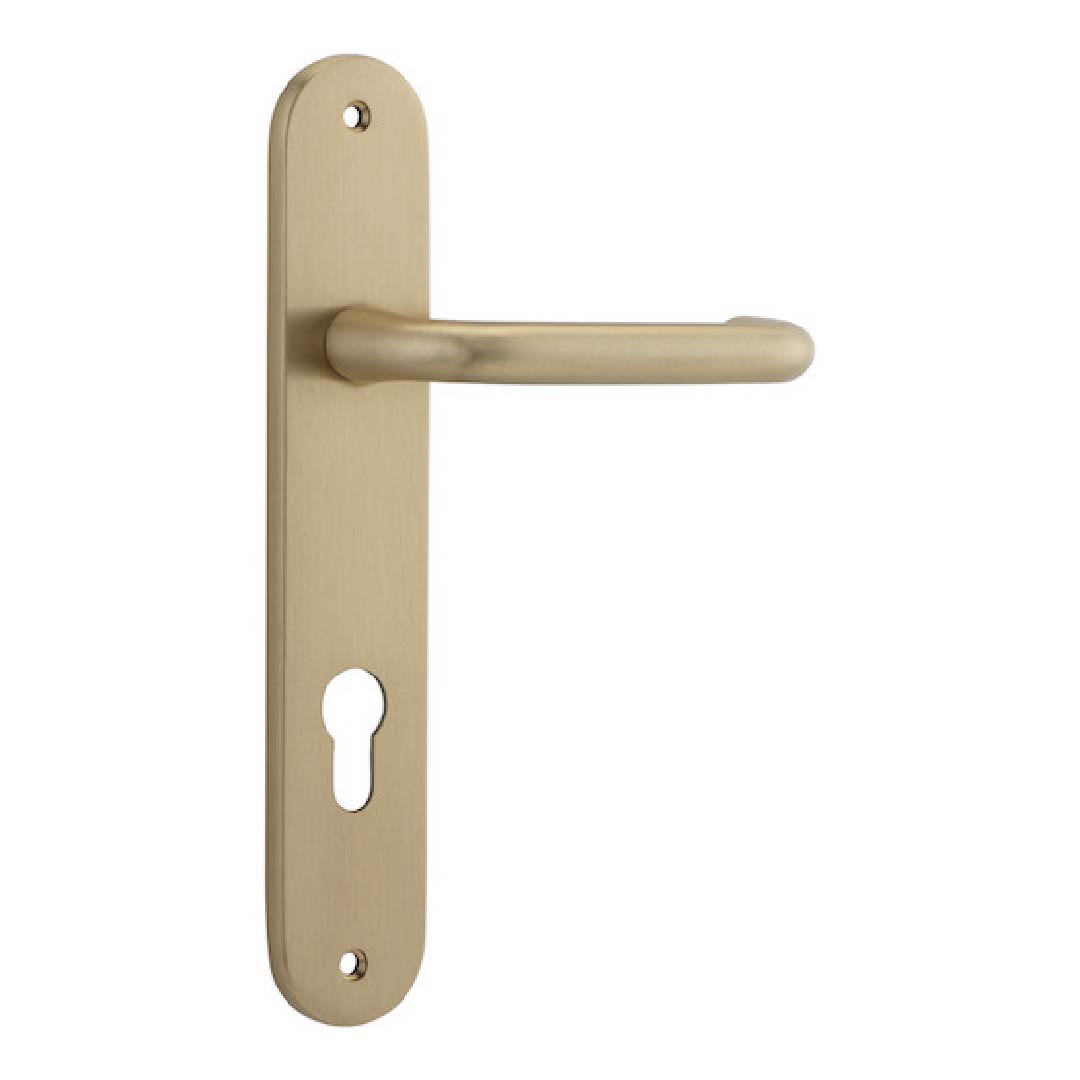 IVER OXFORD ENTRANCE LEVER SET EURO OVAL BACKPLATE 240 X 40 X 60MM