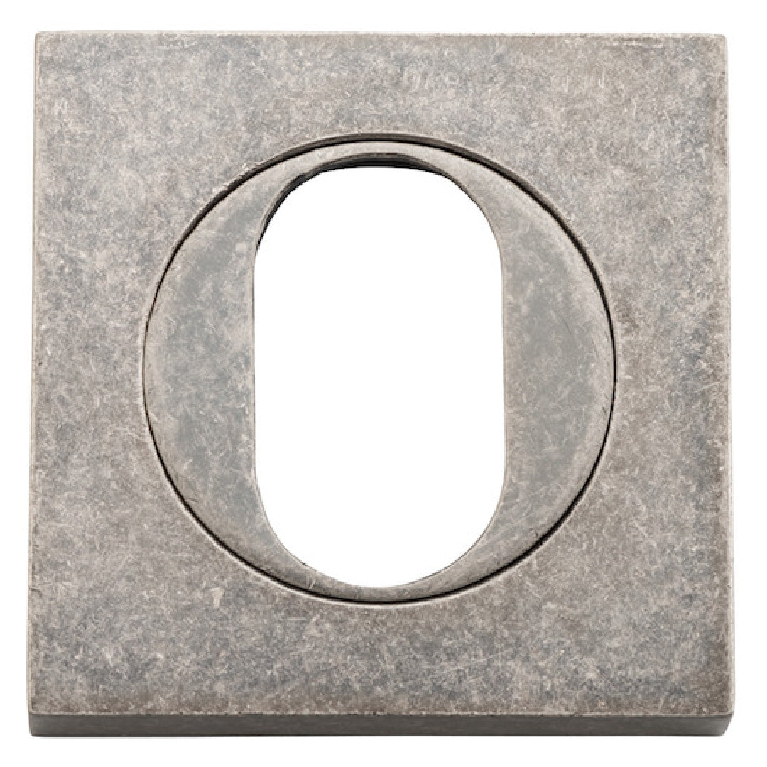 Iver Oval Cyl Escutcheon Sq Backplate 52 X 52 X 10mm