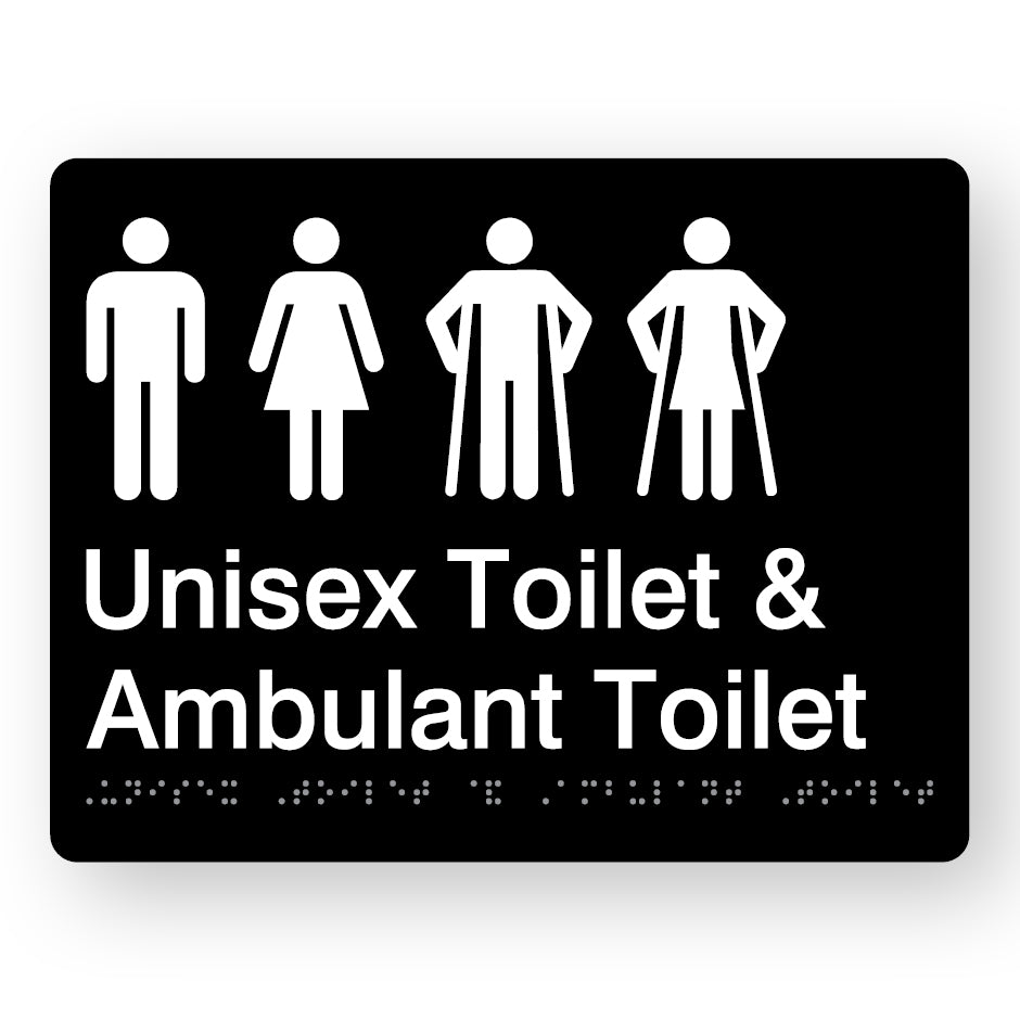 Braille Ambulant Unisex Toilet And Shower Sign