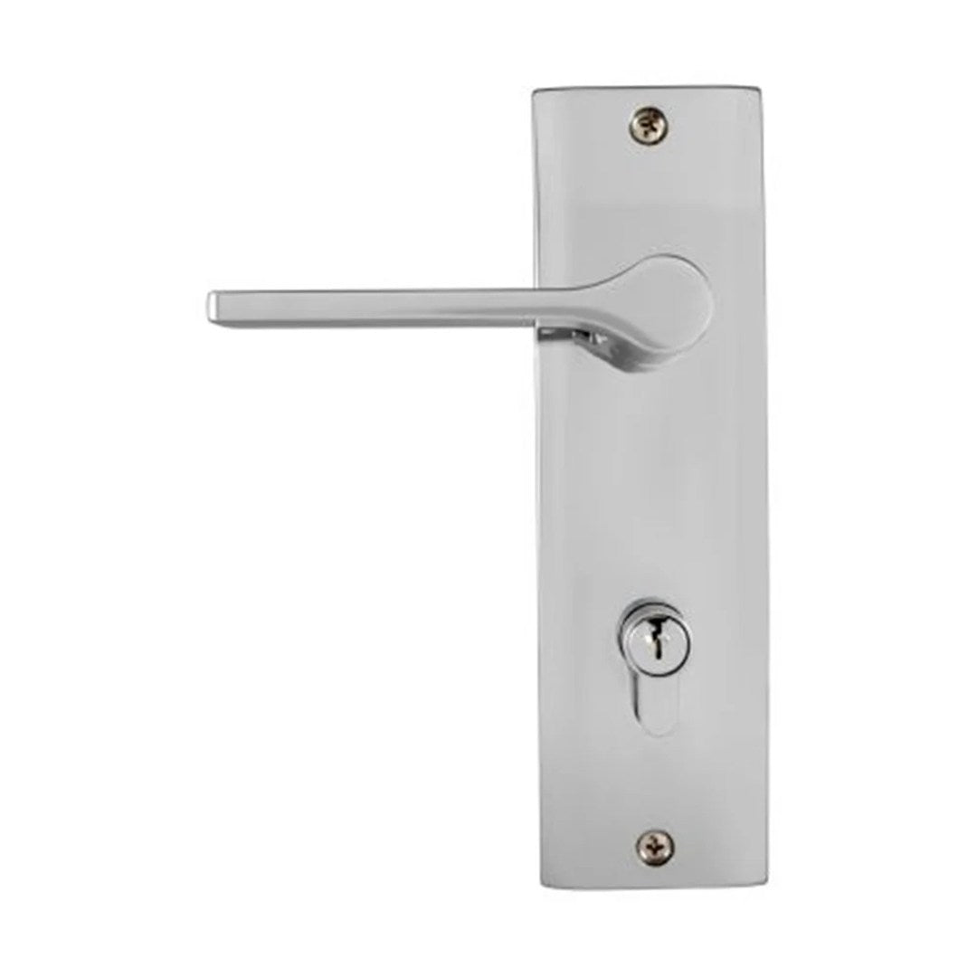 Gainsborough Adel Entrance Lever Set Long Plate Dbl Cylinder