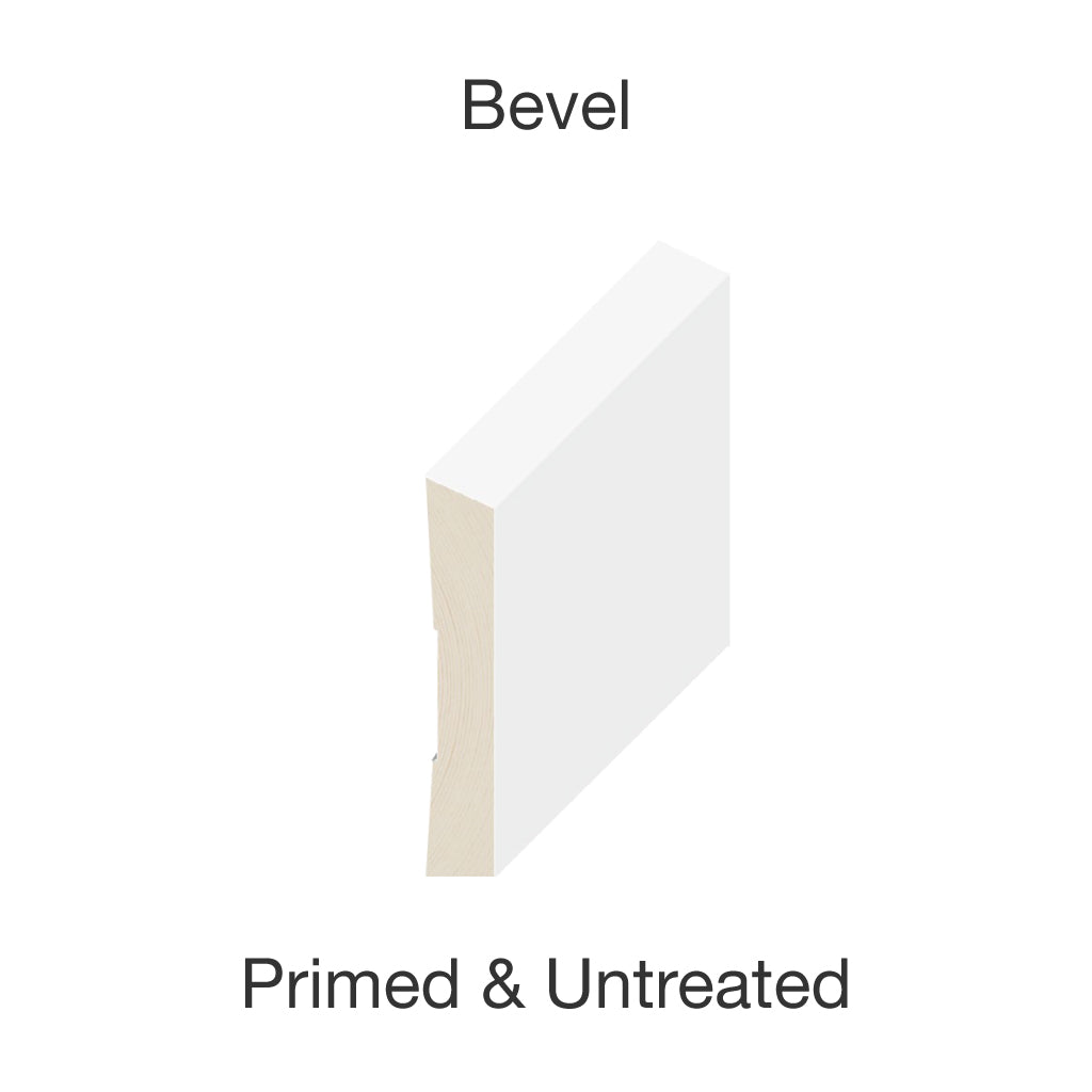 Primed Finger Jointed Pine Single Bevel Moulding - Untreated