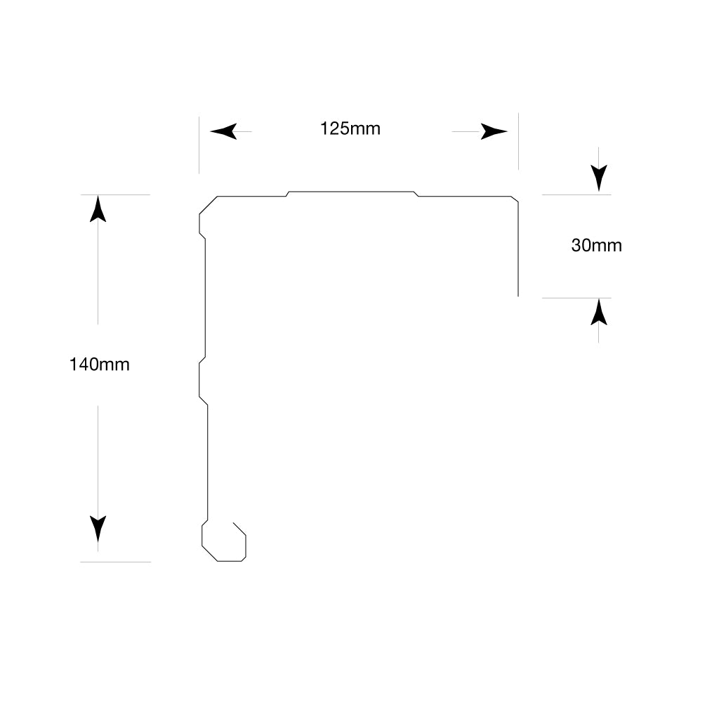 LYSAGHT EMLINE GUTTER CAPPING COLORBOND
