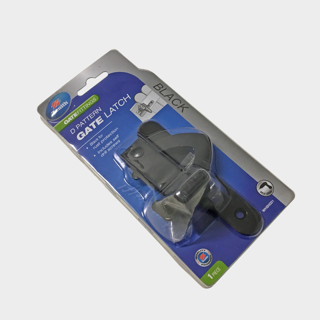 GATE LATCH D PATTERN BLACK