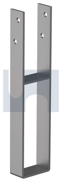 POST SUPPORT U SHAPE WITH BAR METRIC HOT DIPPED GALVANISED M12 75X600MM HEAVY DUTY PACK OF 5