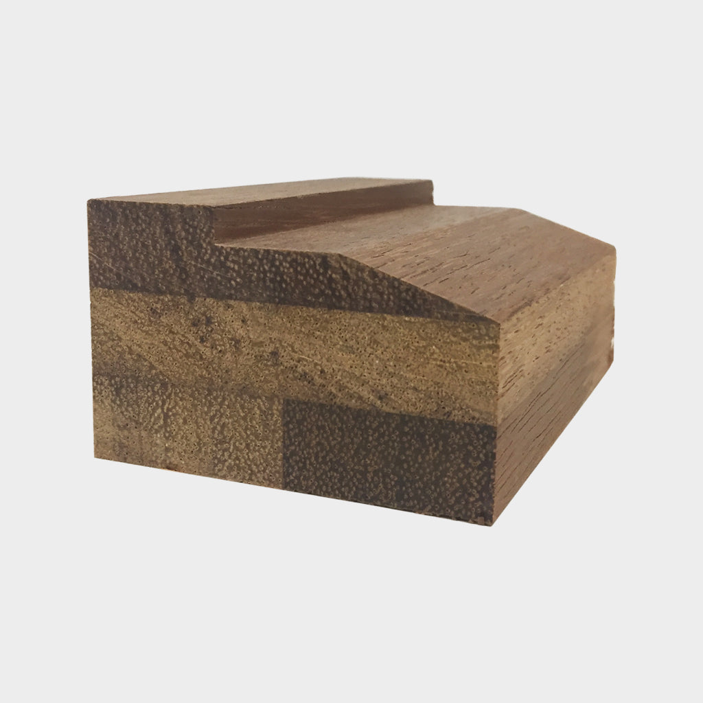 Merbau (Kwila) Laminated Pencil Round Rebated Bottom Rail