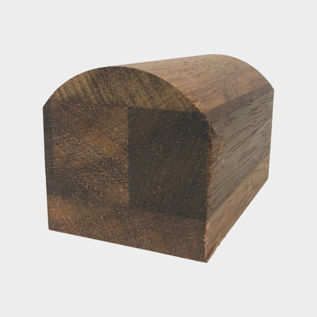 Merbau (Kwila) Laminated Non-Rebated Bread Loaf Handrail - 66 X 66mm