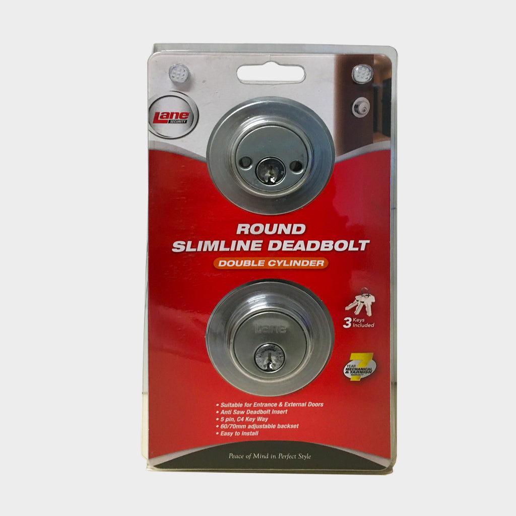 Lane Slimline Deadbolt Round Dbl Cyl
