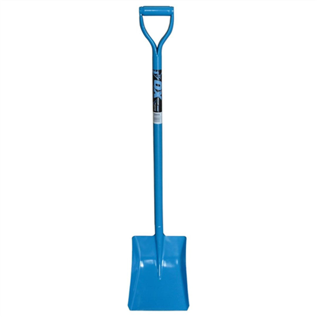 Ox Shovel Square Mouth 250mm X 300mm Head With Long Steel D-Grip Handle 1040mm Trade Series