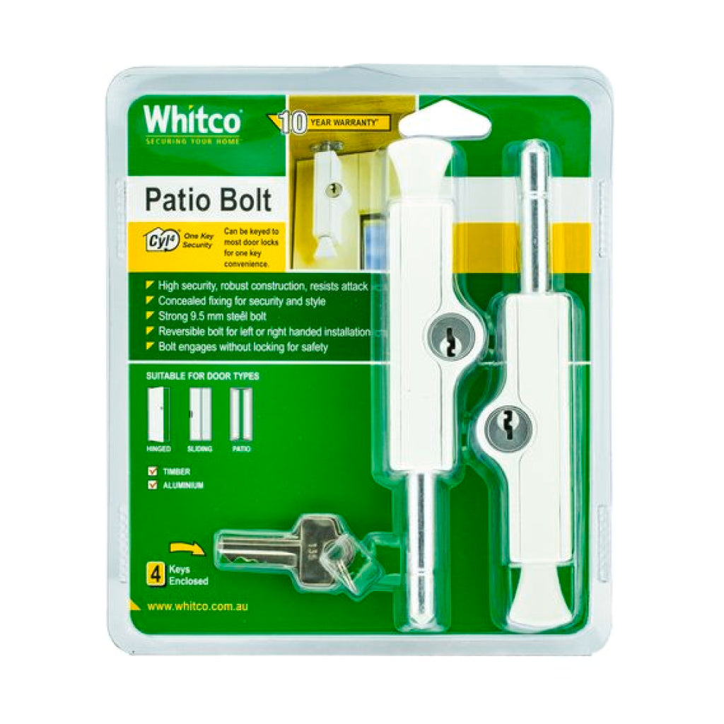 WHITCO PATIO BOLT C4 TWIN PACK
