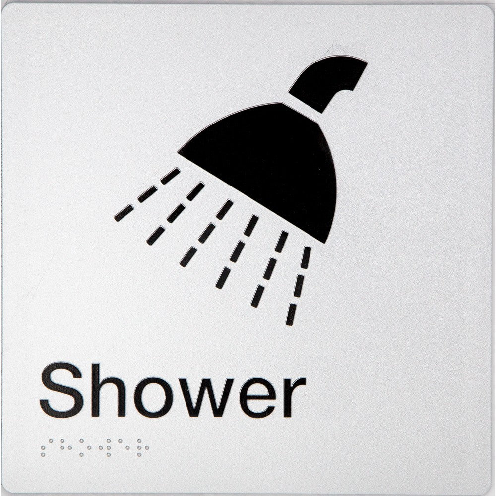 Braille Shower Facility Sign