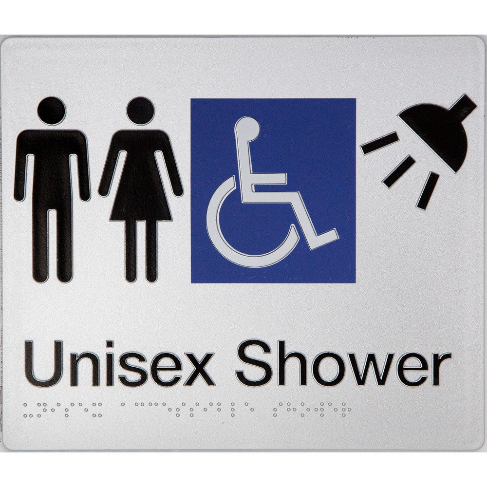 Braille Accessible Shower Sign