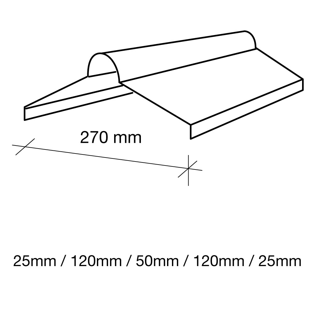 LYSAGHT ROLL TOP RIDGE CAP ZINCALUME 0.4MM X 400MM