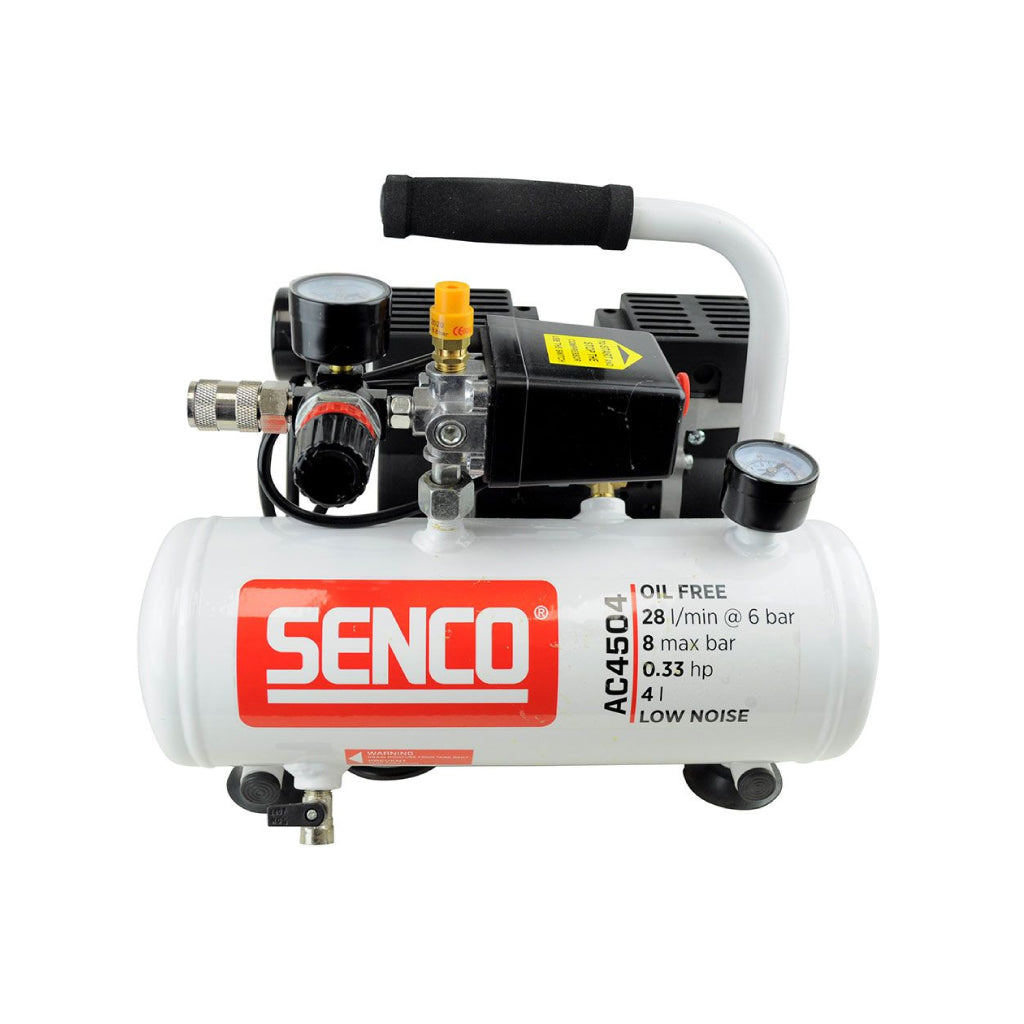Senco Compressor Low Noise Oil Free 0.33hp 4l Tank