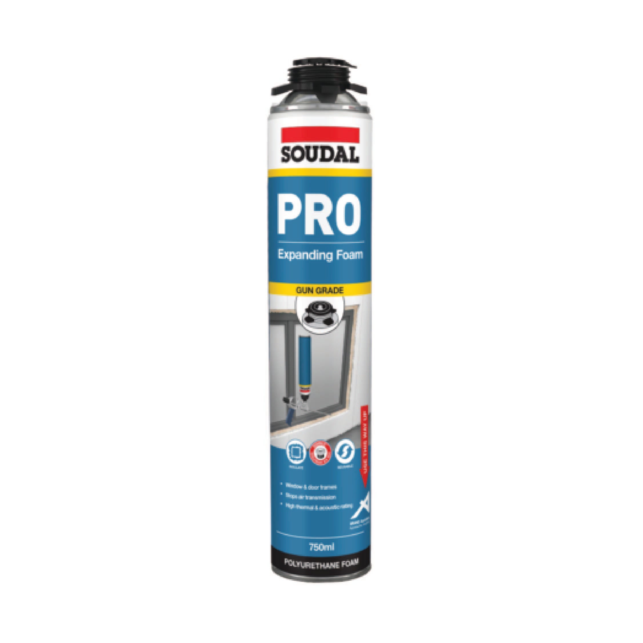 Soudal Pro Expanding Foam Gun Grade - Trigger Screw Top