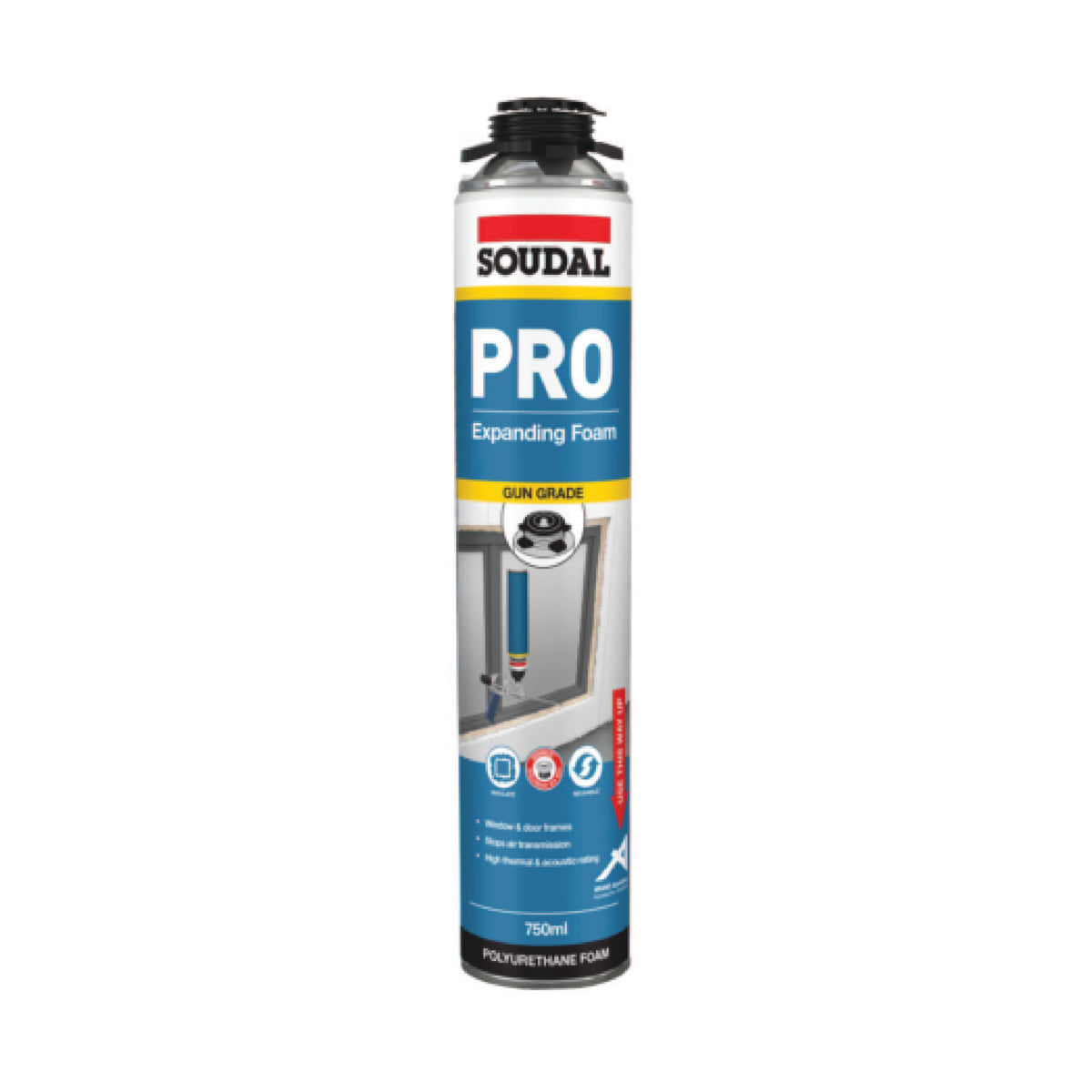 Soudal Pro Expanding Foam Gun Grade - Trigger Screw Top