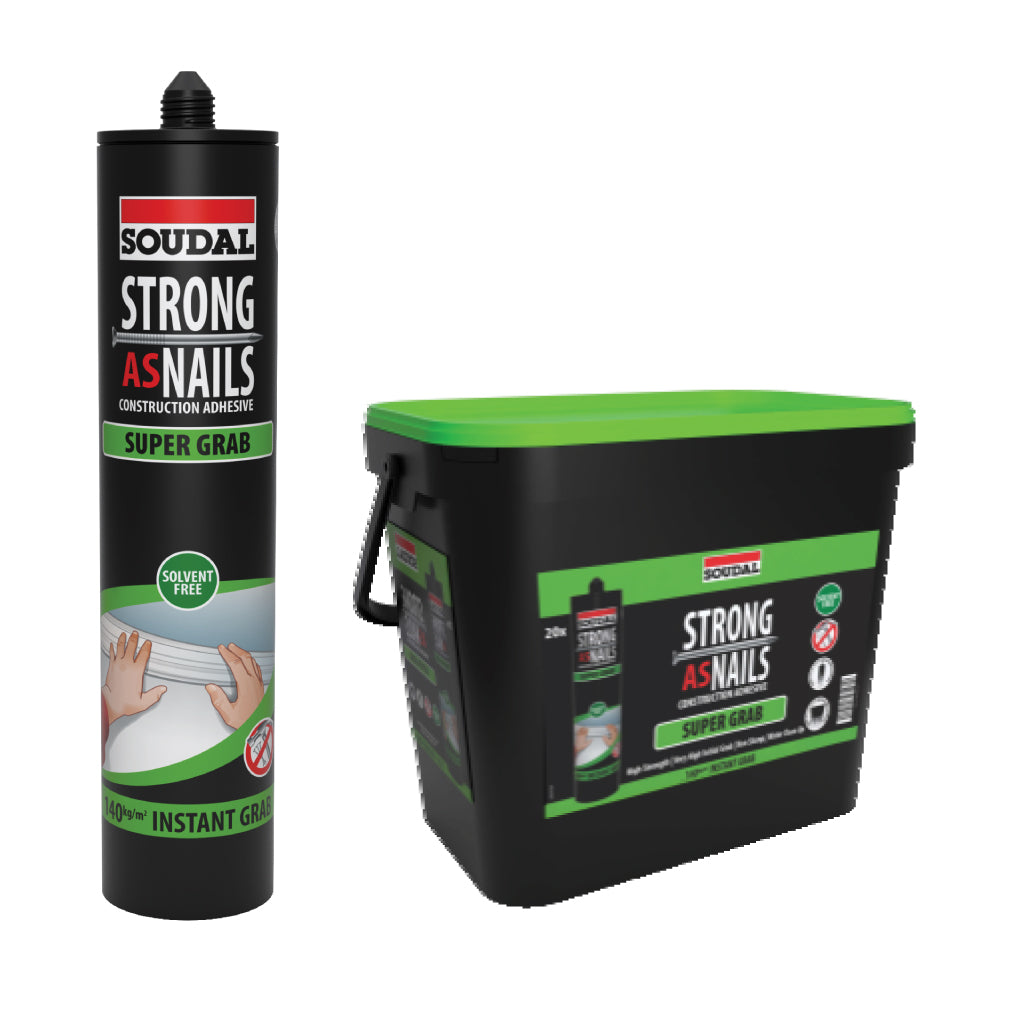 Soudal Construction Adhesive Strong As Nails Super Grab 350g X Bucket Of 20