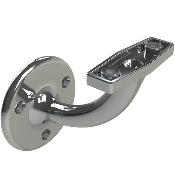 Handrail Bracket Conventional 60mm Extension Zinc Plated Chrome Trade Poly Pack