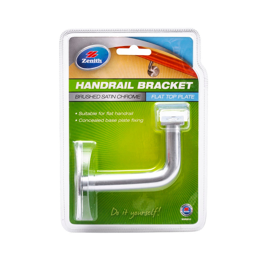 Handrail Bracket Flat Top Brushed Satin Chrome