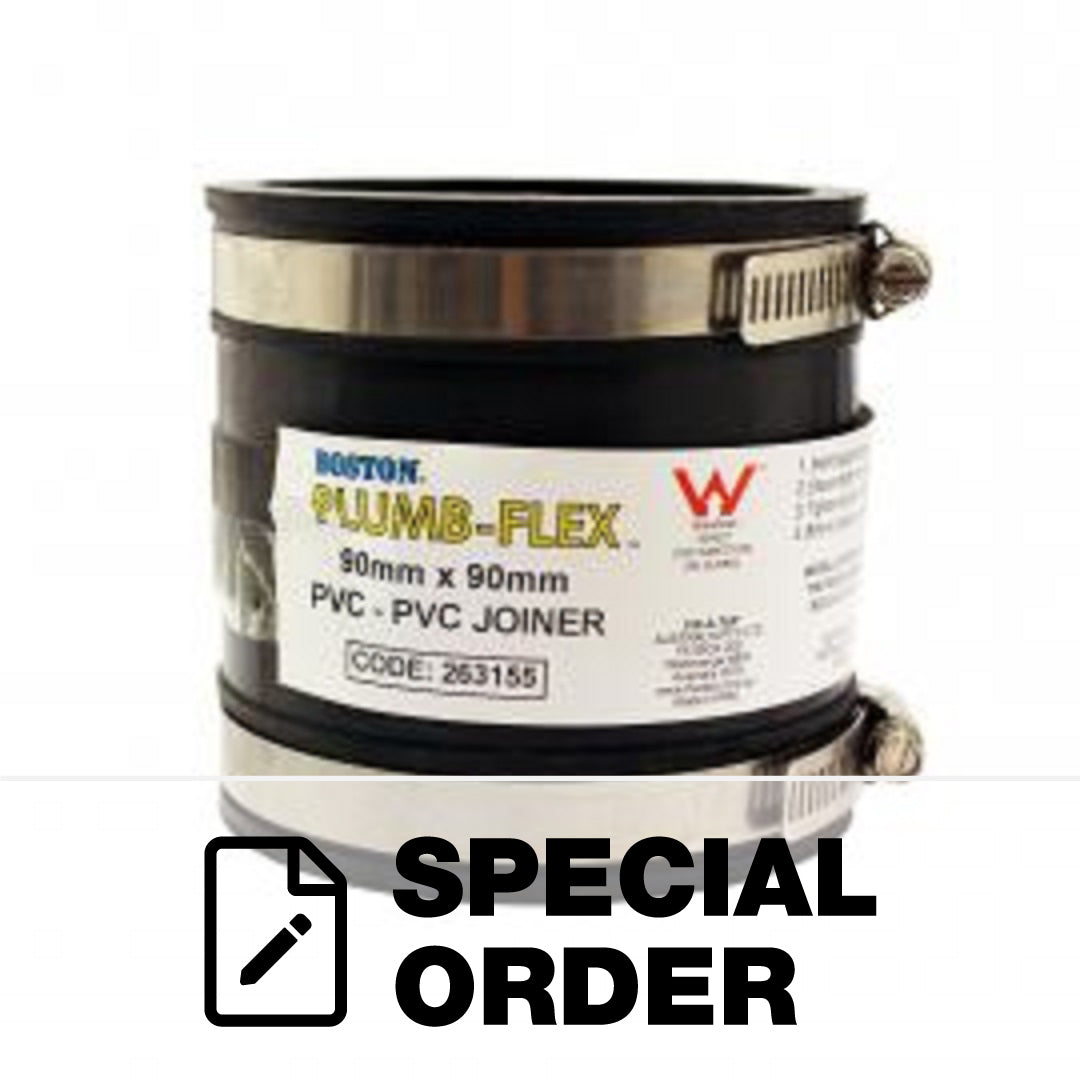 F-A-T CONNECTOR FLEXIBLE 90MM PVC TO PVC PLUMB-FLEX