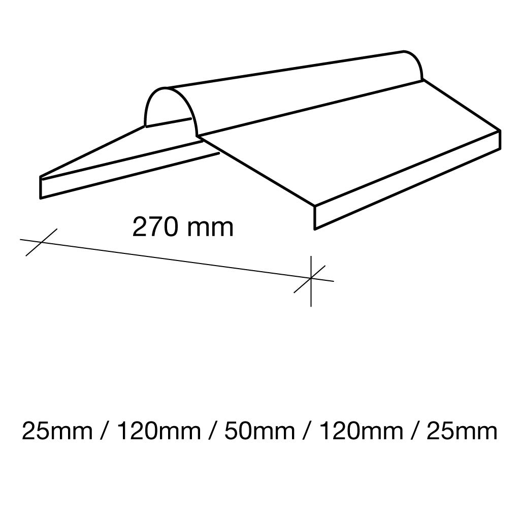Lysaght Roll Top Ridge Cap Colorbond 0.4 X 400mm Per Lm