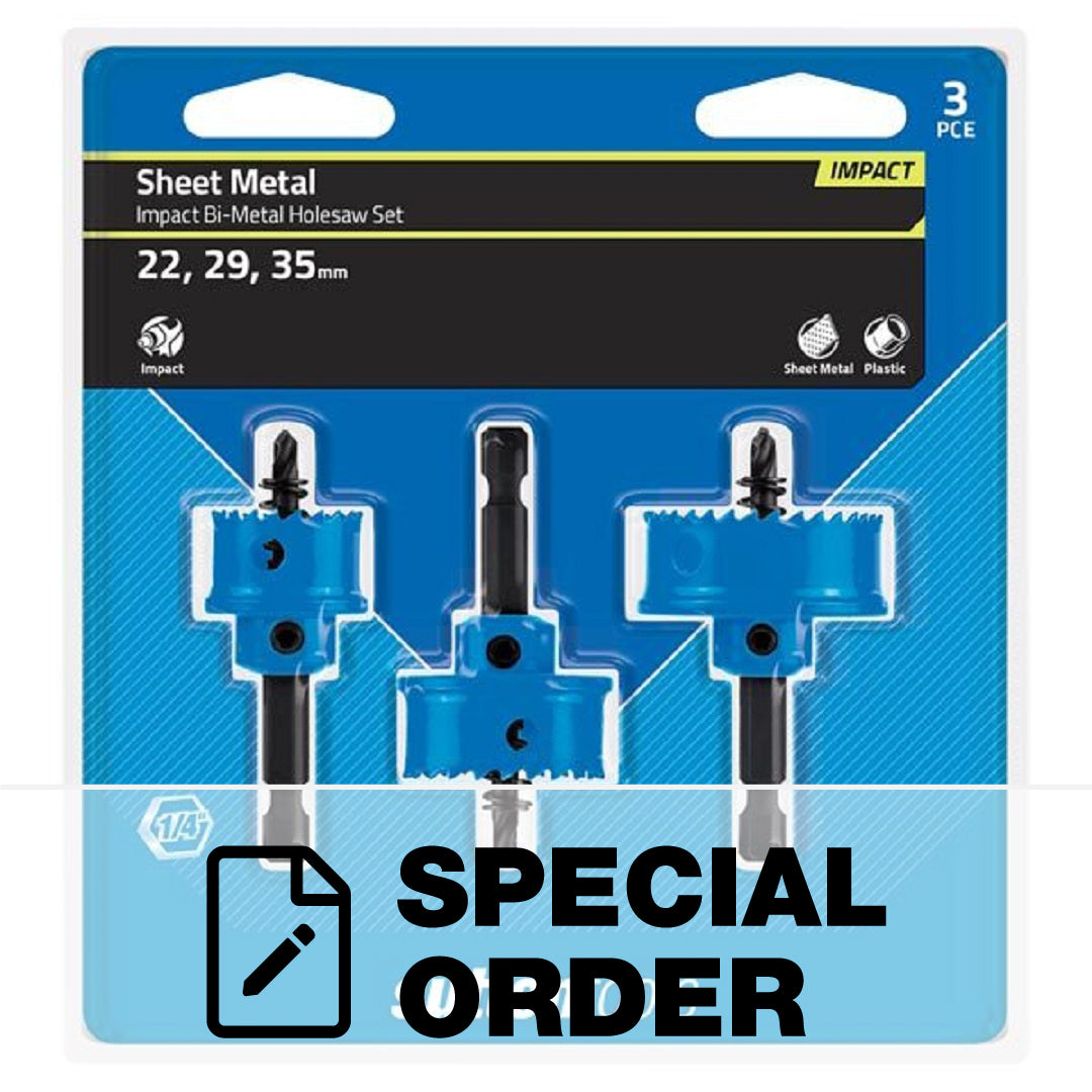 SUTTON HOLESAW BI-METAL IMPACT 3 PCE SET 22-35MM