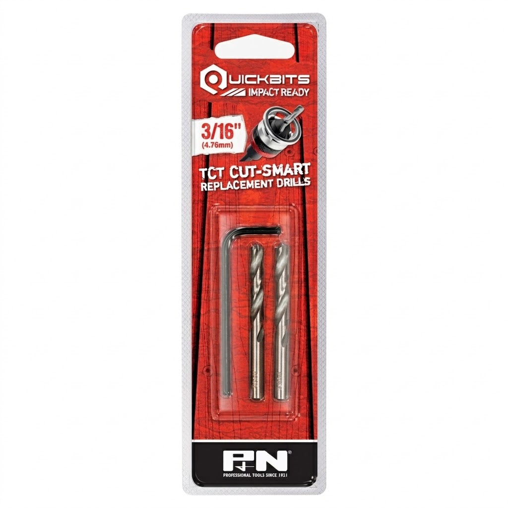 P&N Quickbit Cut-Smart Tct Replacement Pilot Drill Bits - 2 Pack