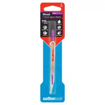 Sutton Laminate T-Shank Jigsaw Blade - Hcs - 115mm - 13 Tpi - 2 Pack