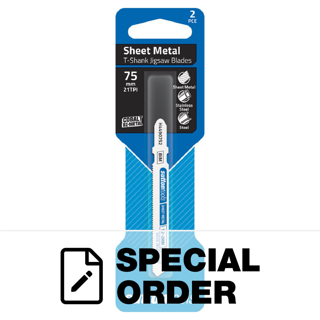 SUTTON JIGSAW BLADE EURO SHANK SHEET METAL LONG LIFE 2 PCS 75MM X 21TPI
