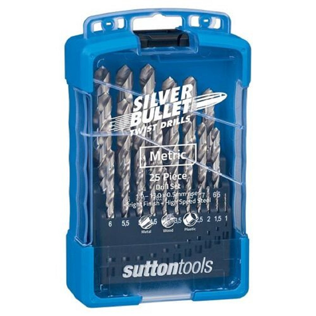 Sutton Silver Bullet Jobber Drill Bit Set 25 Pce 1 - 13mm In 0.5mm Increments