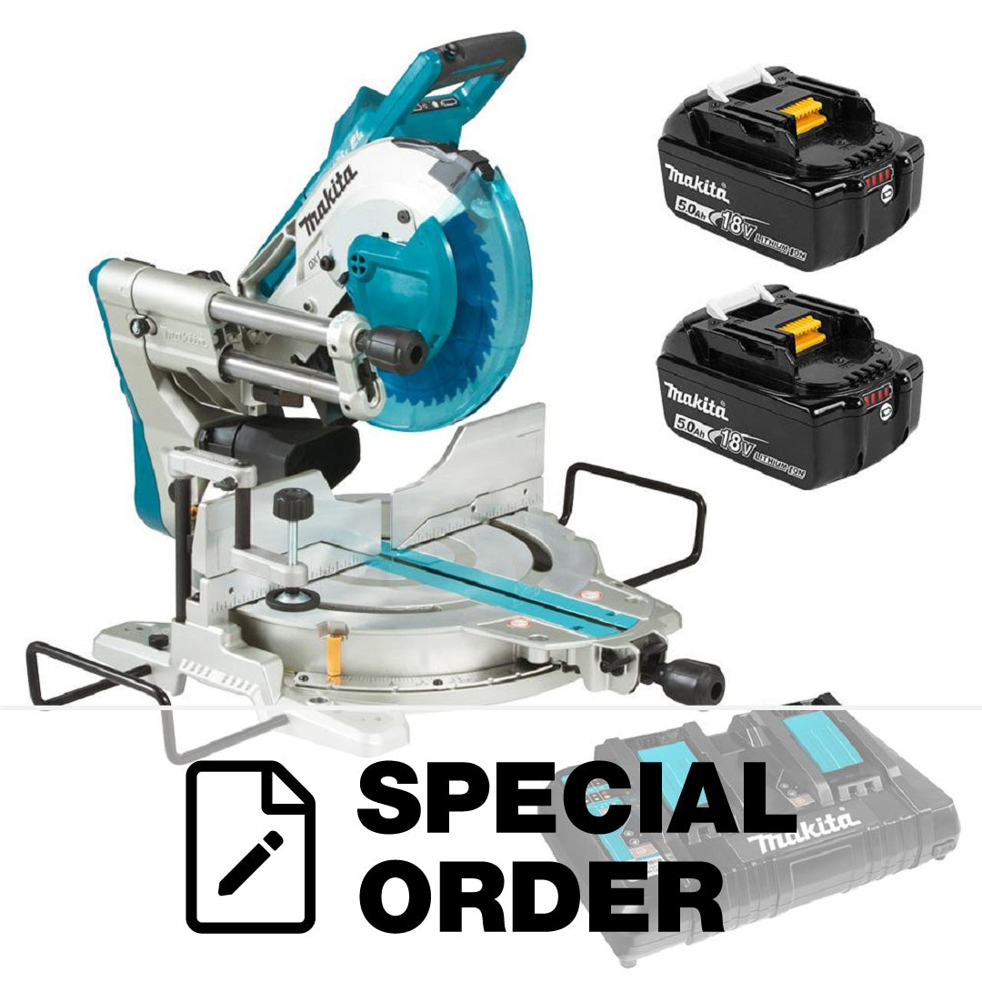 MAKITA SLIDE COMPOUND MITRE SAW 18VX2 260MM BRUSHLESS AWS 2 X 5.0AH KIT DLS111PT2