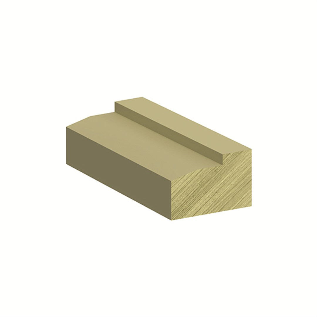 Primed Finger Jointed Pine Dressed Pencil Round Rebated Bottom Rail - H3 Treated - Suits 18mm Balusters