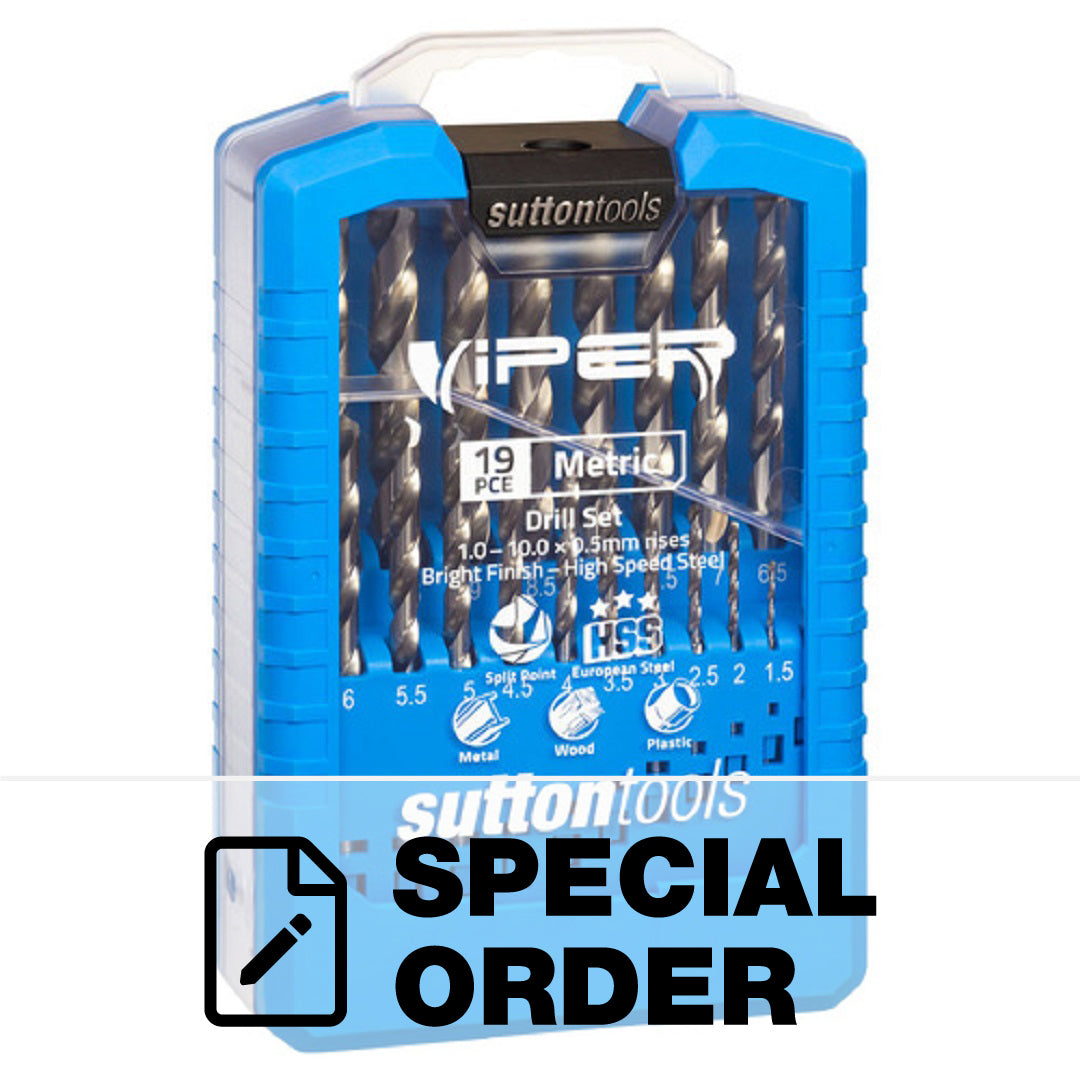 SUTTON VIPER JOBBER DRILL BIT SET 19 PCS 1.0-10.0MM IN 0.5MM INCREMENTS