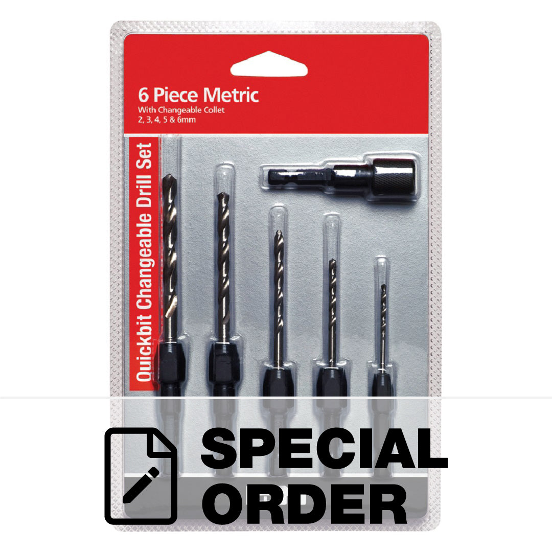 SUTTON DRILL BIT QUICKBIT METRIC 6 PCE SET 2 - 6MM