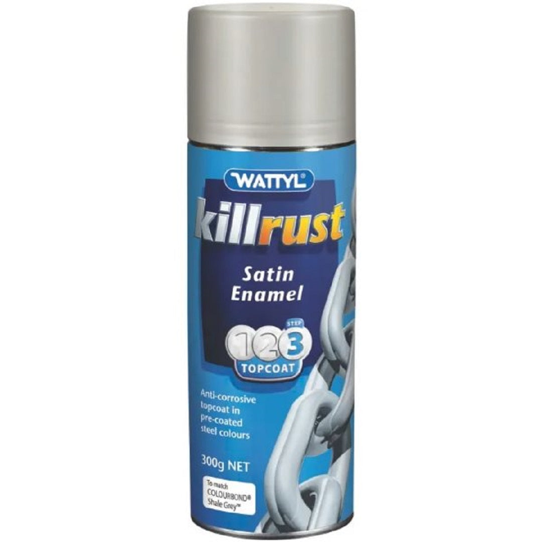 Wattyl Killrust Satin Metal Enamel Spray Paint - 300g