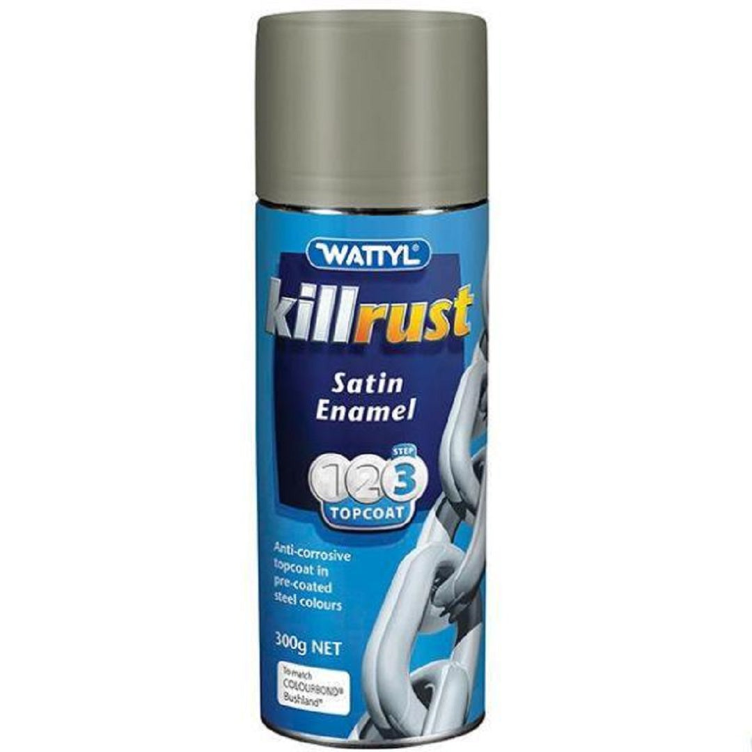 Wattyl Killrust Satin Metal Enamel Spray Paint - 300g