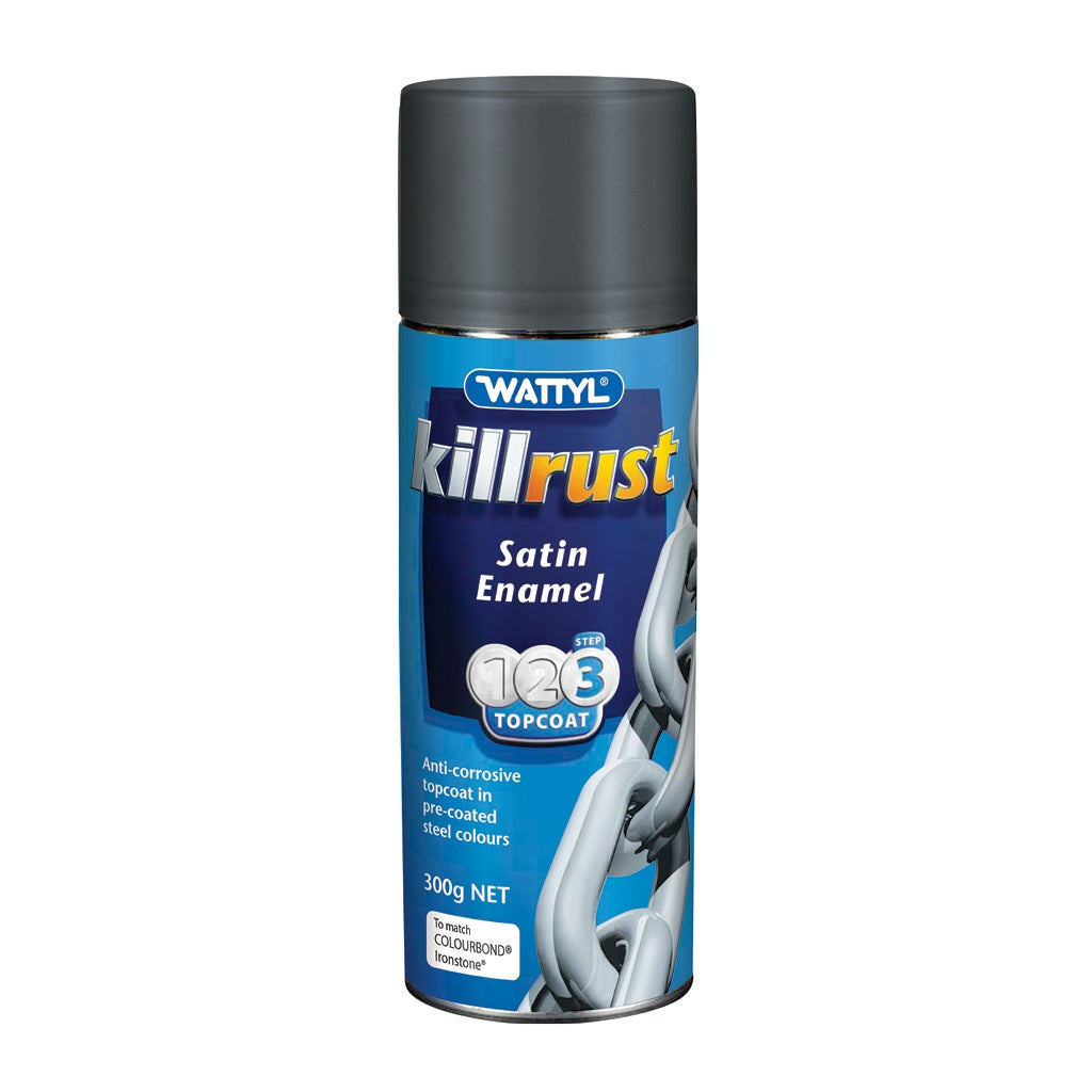 Wattyl Killrust Satin Metal Enamel Spray Paint - 300g