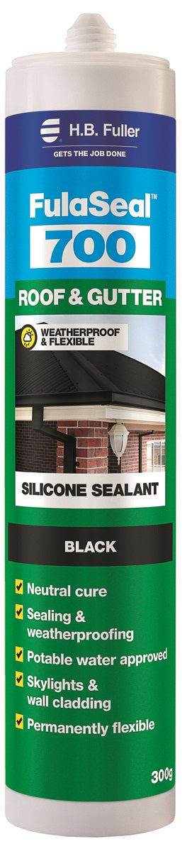 FULLASEAL ROOF & GUTTER SILICONE FULASEAL 700 300G BLACK