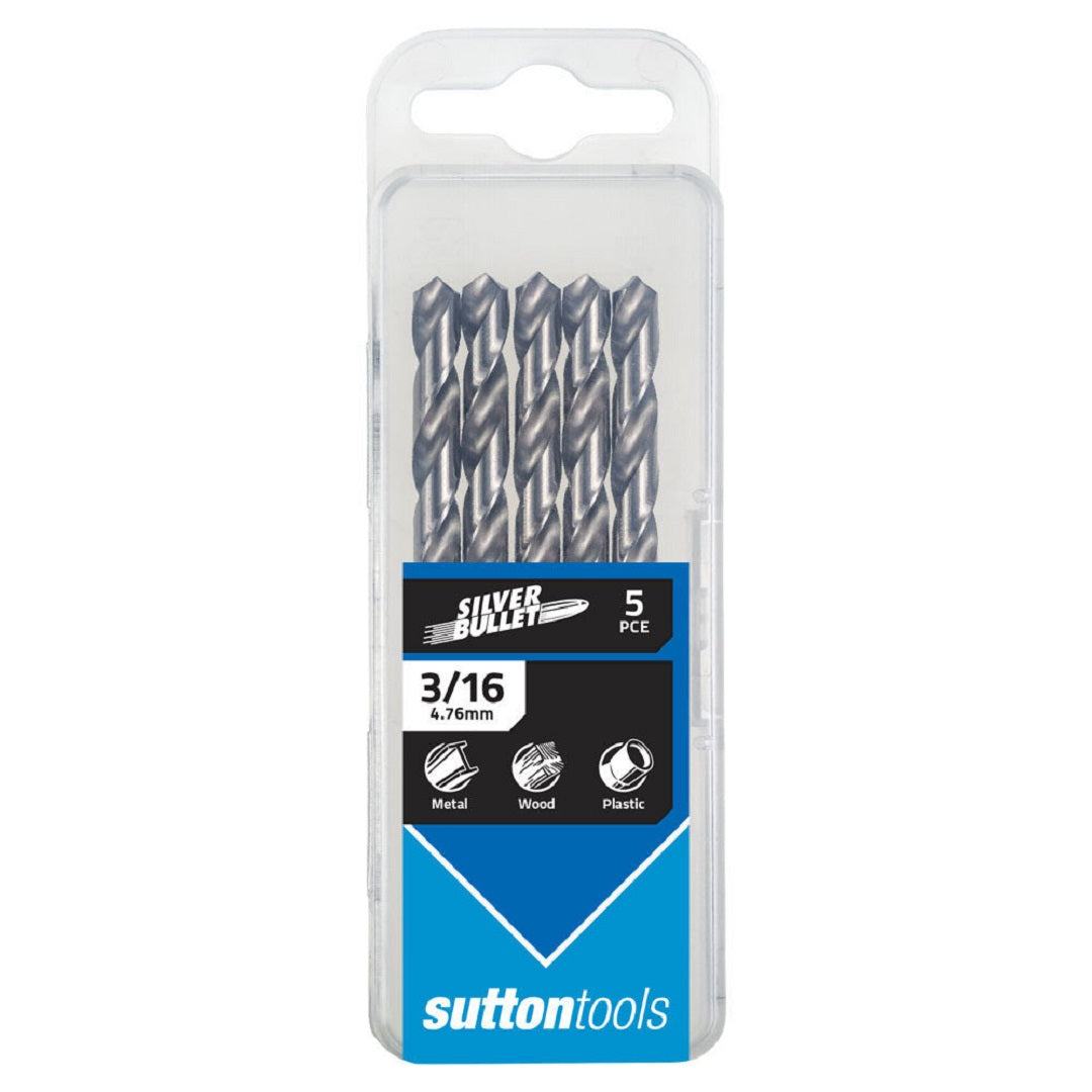 Sutton Silver Bullet Jobber Drill Bit Imperial Trade Pack 5 Pcs