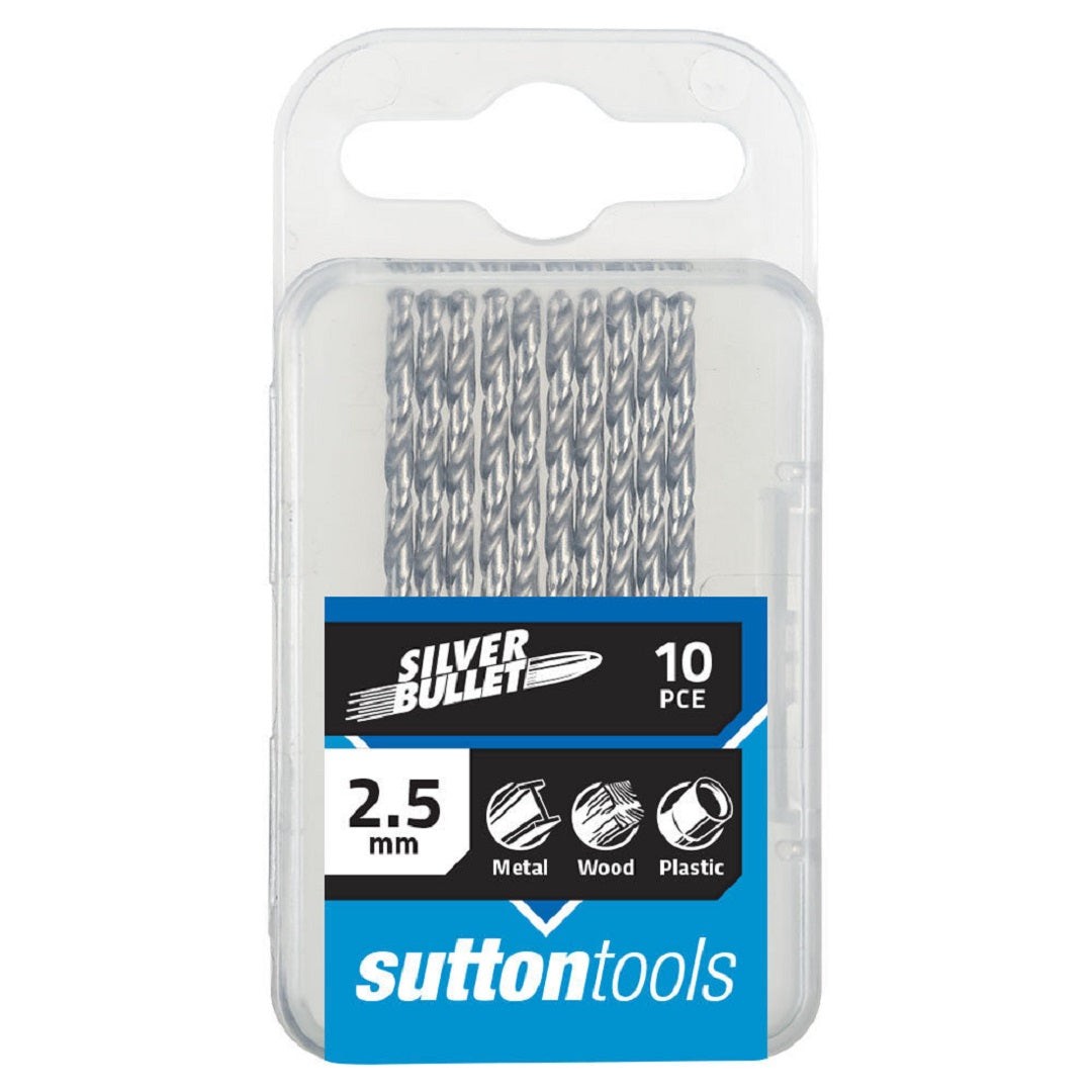 Sutton Silver Bullet Jobber Drill Bit Metric Trade Pack 10 Pcs